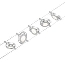 tesata su cavo roundmac basic set grigio argento con 5 faretti orientabili led 4,5w 200 lumen luce 3000k kit completo 10m