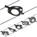 tesata su cavo roundmac basic set nero opaco con 5 faretti orientabili led 4,5w 200 lumen luce 3000k kit completo 10m