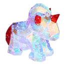 Lampada unicorno Brondar con superficie trasparente sfaccettata e accenti rossi decorativi
