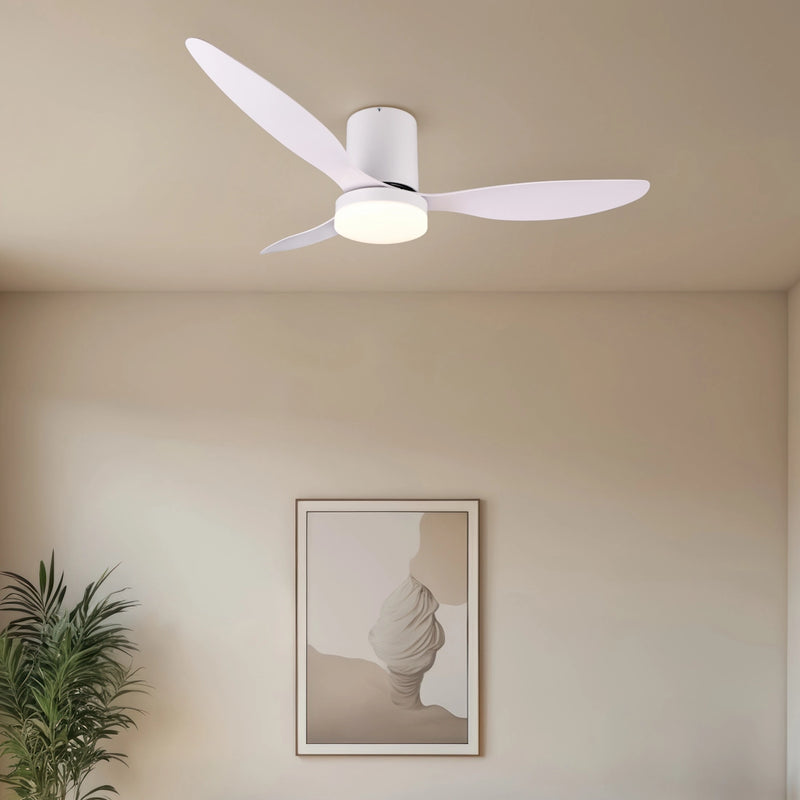 ventilatore bianco con luce led 20w 2500 lumen con diametro 132 cm per soggiorno e camera
