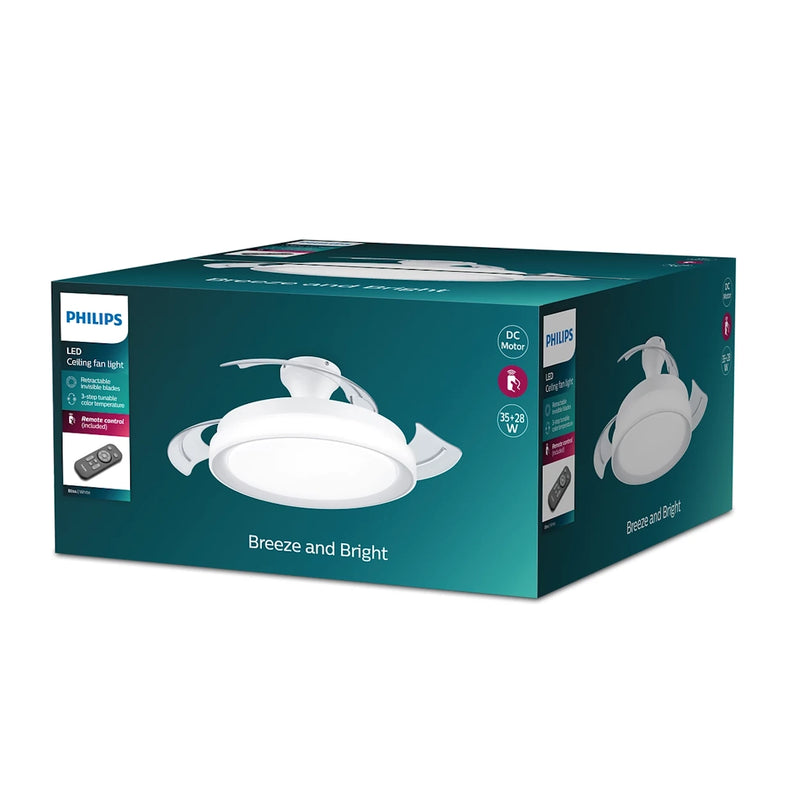 Ventilatore da soffitto Philips Bliss bianco con telecomando e luce EyeComfort