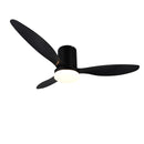 ventilatore da soffitto con luce LED design moderno in colore bianco o nero per interni 