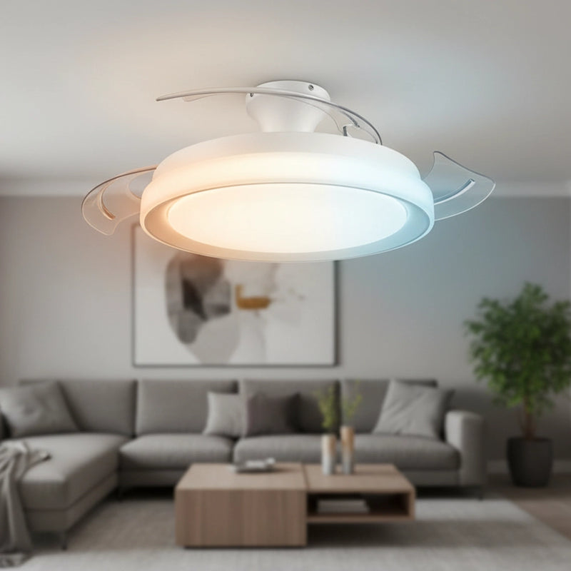 Ventilatore Philips Bliss con pale retrattili e plafoniera LED con luce CCT 2700K/4000K/5500K