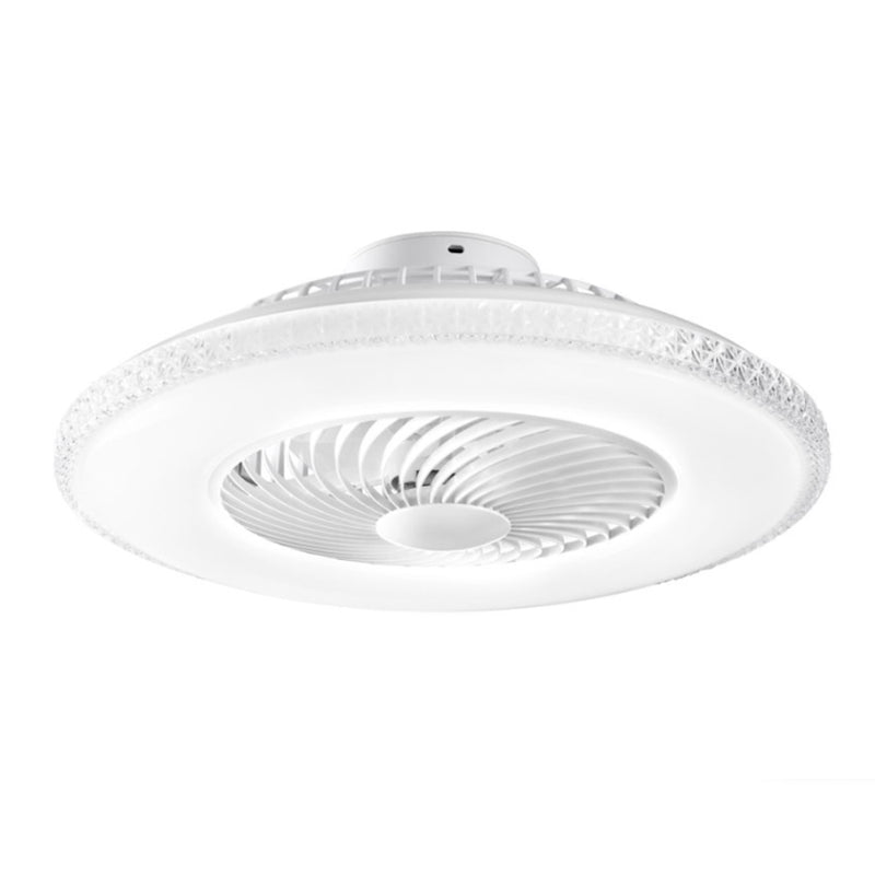 Ventilatore da soffitto smart Borea bianco con luce LED integrata e diffusore effetto cielo stellato
