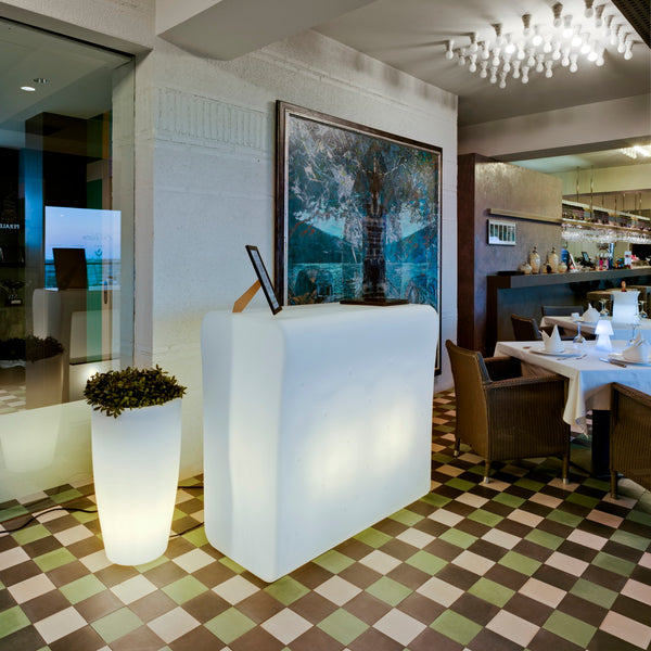 Newgarden Creta - Bancone da bar e reception, lampada in plastica luminosa, IP65 da esterno, altezza 120cm