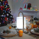 Lampada LED da tavolo con batteria ricaricabile, selettore luce calda/fredda, manico in legno, Lumisky