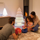 Snowy 100 RGB Solar- Lampada in plastica luminosa, forma ad albero di Natale, LED RGB, con telecomando, IP65 da esterno, altezza 100cm, Newgarden