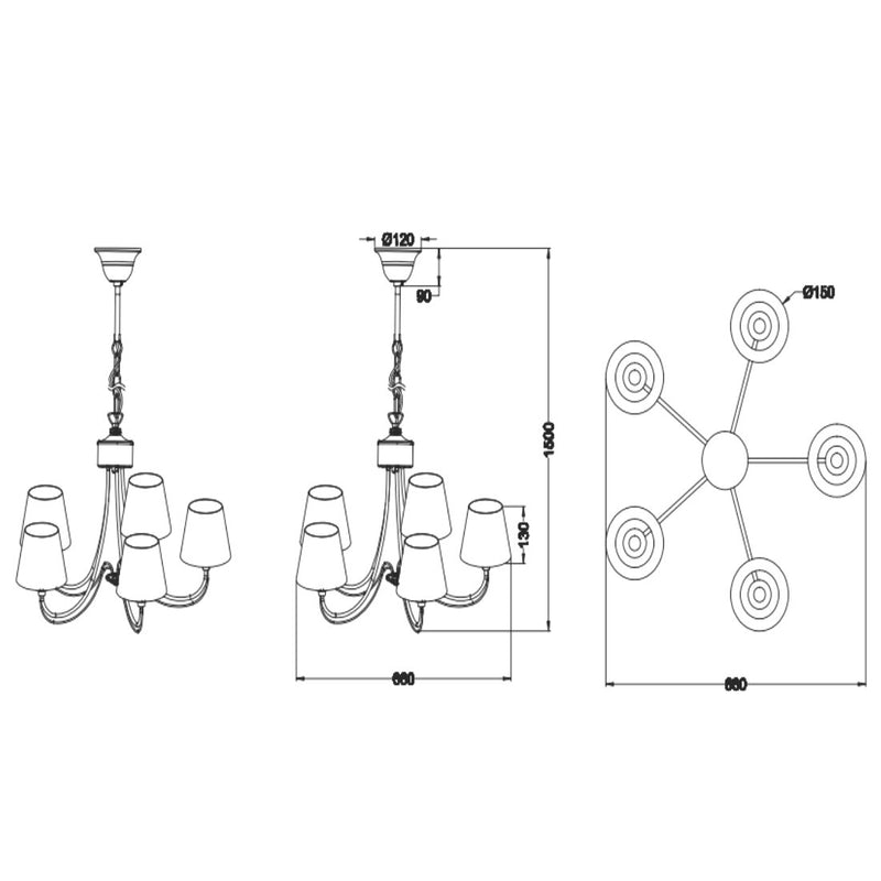 Cortez 110600531 | Lampadario tessuto | Trio Lighting