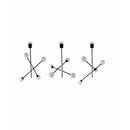 Lampadario moderno nero-oro a 4 luci con struttura snodabile.