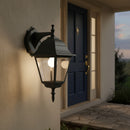 applique classica da esterno in alluminio nero ip44 con lanterna quadrata discendente