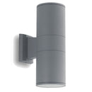 applique da esterno jump grigio silver in acciaio con doppia illuminazione su e giù