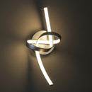 applique led moderna kiley in metallo curvo annodato finitura acciaio satinato altezza 40 cm