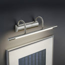 Lampada da parete serie Cuadro in acciaio satinato con LED per illuminazione quadri e specchi