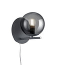 Applique Pure in metallo antracite con vetro fumè