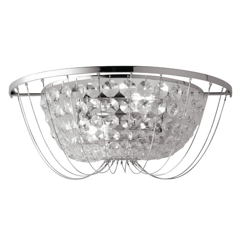 applique vienna classica chic 2 luci in metallo cromato con cristalli k9
