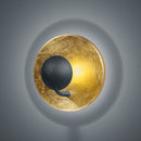 Aurora - Applique LED elegante con illuminazione riflessa indiretta, finitura in foglia oro, forma tonda diametro 20cm