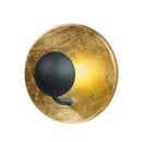 Aurora - Applique LED elegante con illuminazione riflessa indiretta, finitura in foglia oro, forma tonda diametro 20cm