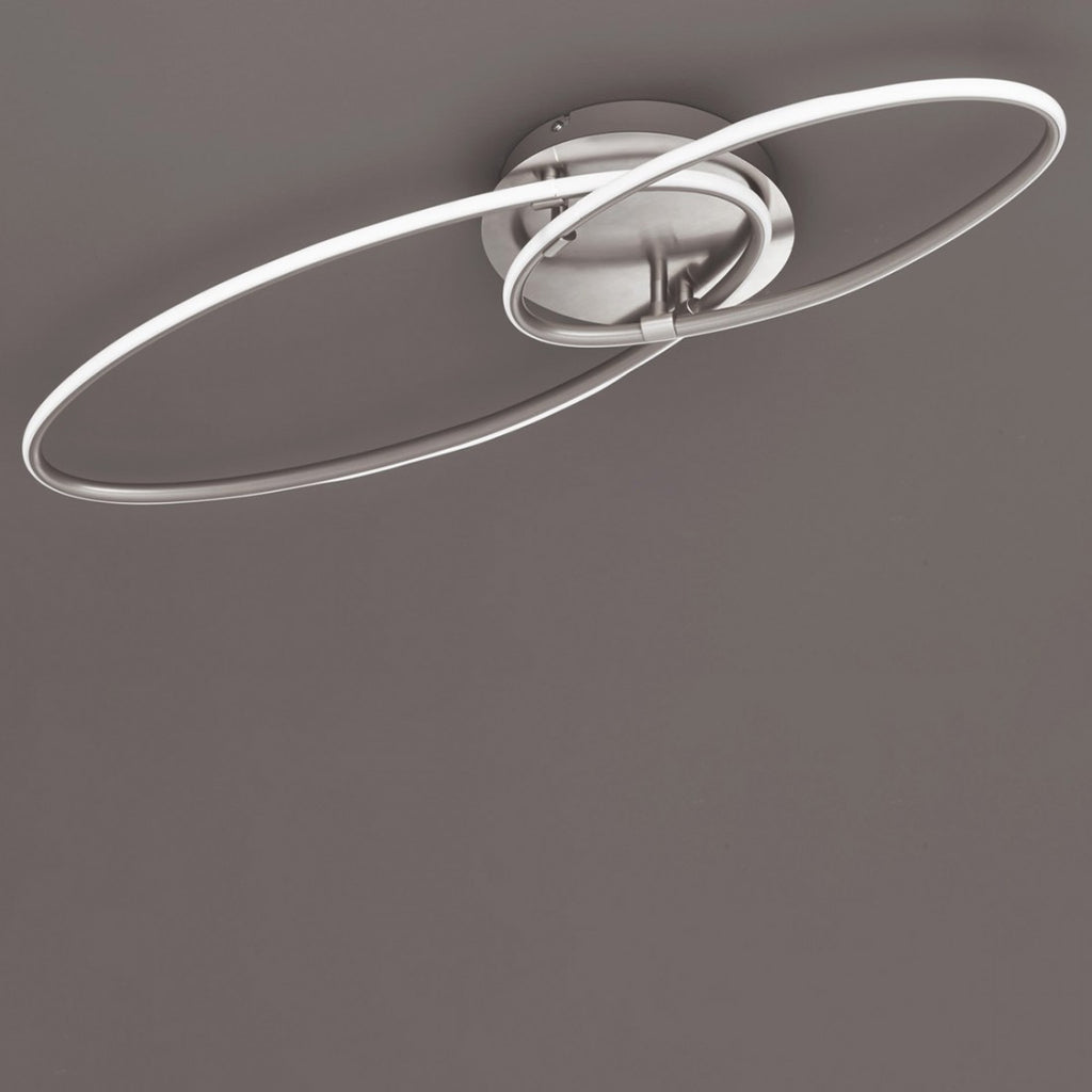 Avus - Plafoniera LED 35W moderna, doppia ellisse, 3 intensità di luce