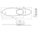 Avus - Plafoniera LED 35W moderna, doppia ellisse, 3 intensità di luce