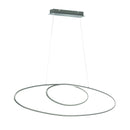 Avus - Sospensione LED 35W doppia ellisse moderna, acciaio satinato, 3 intensità di luce