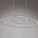 Avus - Sospensione LED 35W doppia ellisse moderna, acciaio satinato, 3 intensità di luce