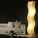 Bali - Lampada da terra etnica in tessuto e conchiglie