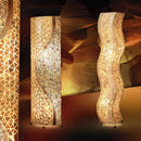 Bali - Lampada da terra etnica in tessuto e conchiglie