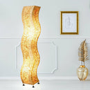 Bali - Lampada da terra etnica in tessuto e conchiglie