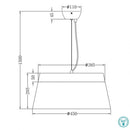 Lampadario a sospensione moderno cono nero Ø 45cm, 3 luci