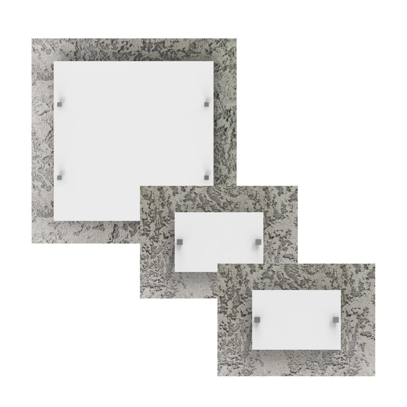 Beton - Plafoniera moderna, cornice in cemento, 40x40 cm, 2 luci, MADE IN ITALY