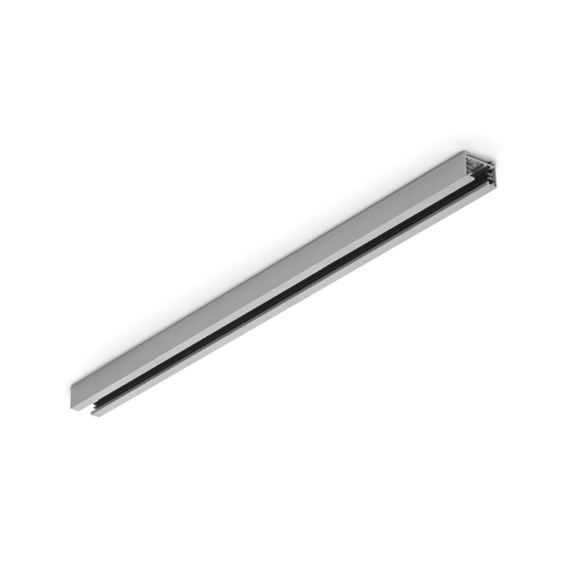 Binario bifase DUOline 50 cm 230V per faretti e sospensioni LED, acciaio satinato