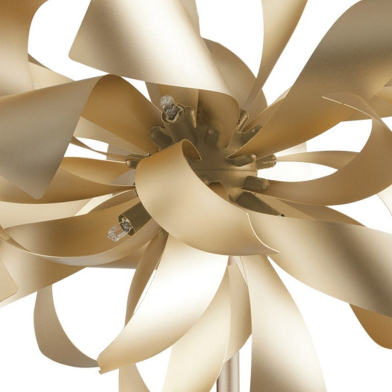 Bloom - Piantana 4 luci foglia oro