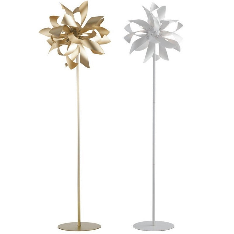 Bloom - Piantana 4 luci foglia oro