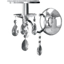 Lampada da Parete Cromata con Pendagli Brillanti di Cristallo