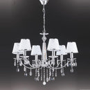 Lampadario classico 6 luci Boeme con cristalli K9 e paralumi decorati