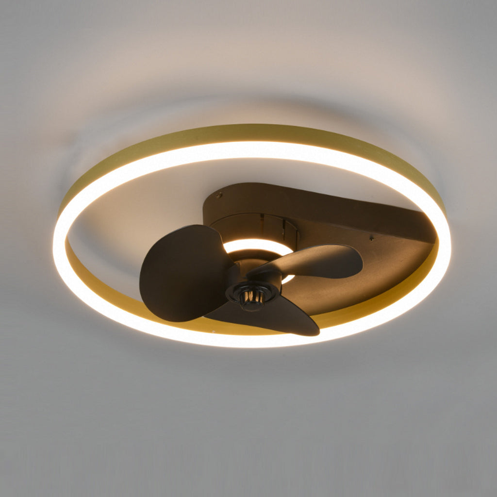 Borgholm - Plafoniera con ventilatore nero-oro 50cm LED 30W, R67083132