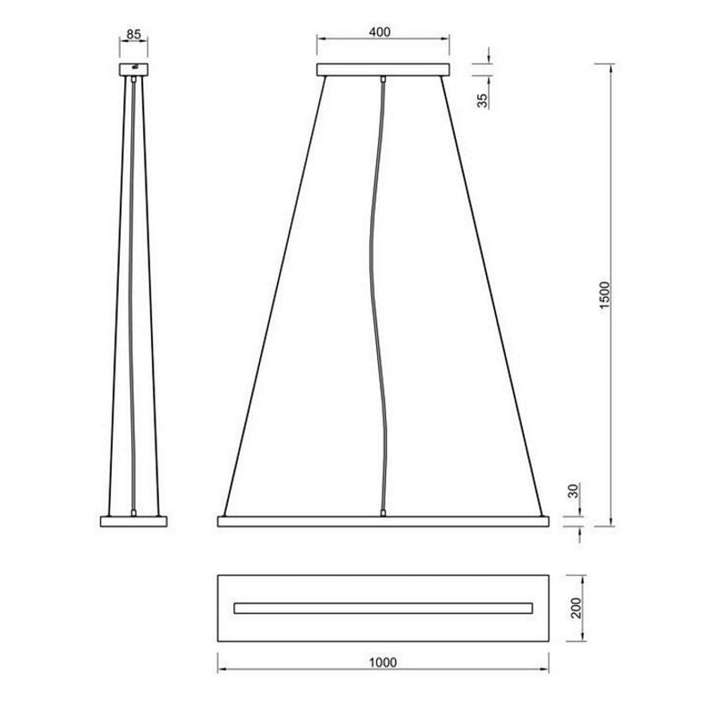 Lampadario Brad legno chiaro LED 27W a 3 intensità
