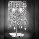 lampada da tavolo breeze classica 2 luci in metallo cromo lucido con cristalli k9
