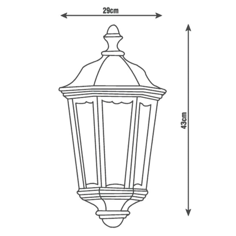 Applique Brianza | Lampada nera tradizionale | Illuminazione giardino