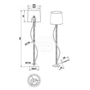 Lampada da terra raffinata, doppia illuminazione, stelo in vetro illuminato a LED 15,5W