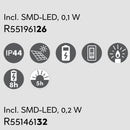Lampada LED da tavolo a ricarica solare, da giardino, stile vimini, IP44