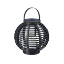 Lampada LED da tavolo a ricarica solare, da giardino, stile vimini, IP44