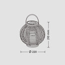 Lampada LED da tavolo a ricarica solare, da giardino, stile vimini, IP44