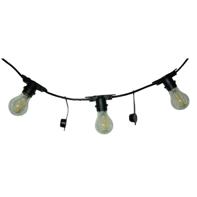 Catena di luci Luxy IP44 da esterno 3 m 12 portalampada E27
