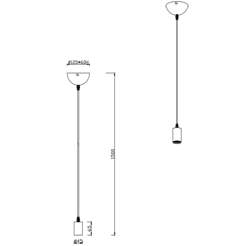 Kord -  Lampadario a sospensione singola acciaio satinato minimale
