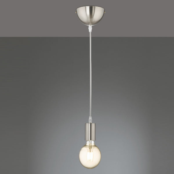 Kord -  Lampadario a sospensione singola acciaio satinato minimale