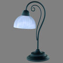 Lampada da comodino stile country altezza 40 cm con vetro alabastro decorato