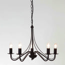 Lampadario country tradizionale con struttura a candeliere e portalampade E14