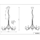 Lampadario rustico 5 luci in metallo color ruggine ideale per cucine e soggiorni