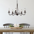 Lampadario candeliere rustico serie Countries a 5 luci in metallo ruggine Ø55 cm